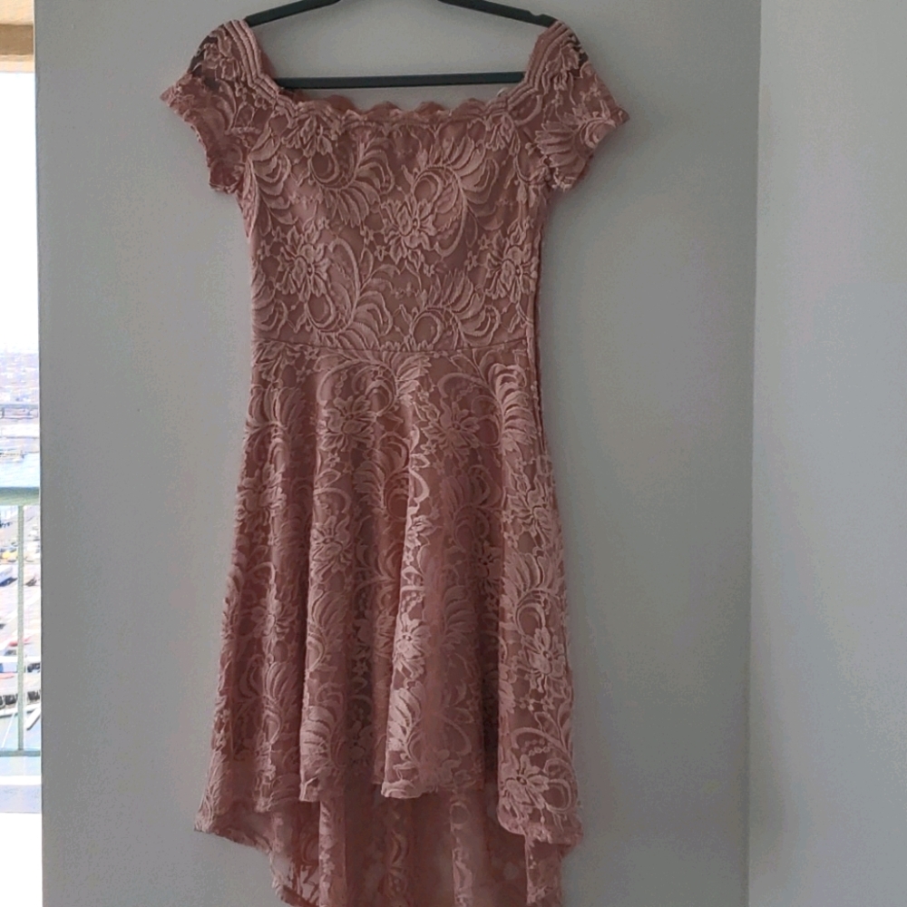Pink high-low dress